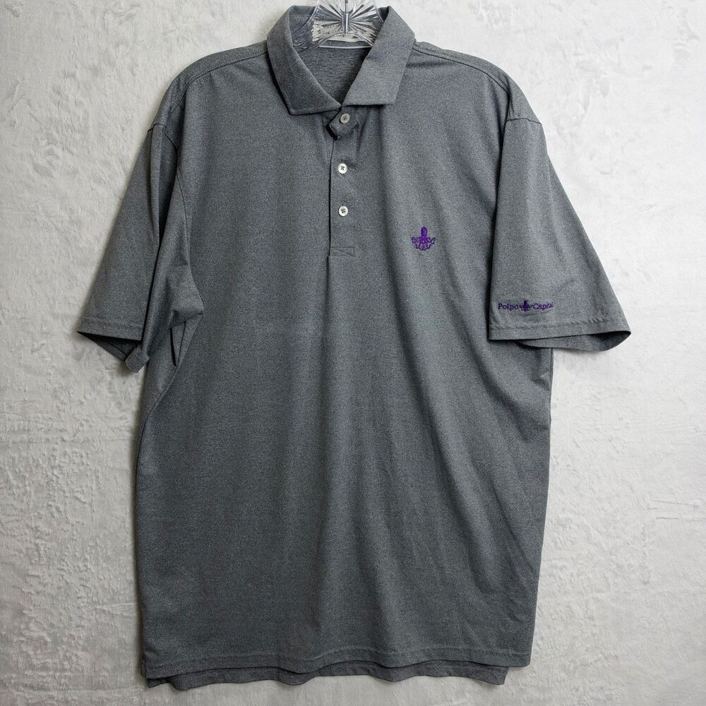 Holderness & Bourne The Anderson Polo Mens Large Heather Gray Tailored Fit Golf